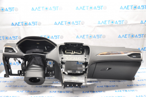 Torpedo front panel without AIRBAG Lincoln MKZ 13-20 black with glove compartment, pressed