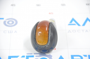 Gear knob Lexus RX350 RX450h 10-15 leather dark wood, worn leather