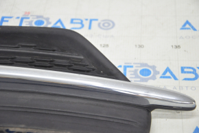Front bumper grille left Volvo XC90 16-19 with chrome molding for parking sensors, sand