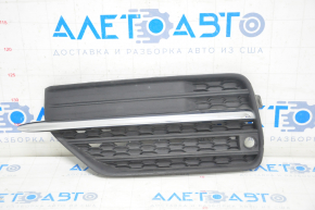Front bumper grille left Volvo XC90 16-19 with chrome molding for parking sensors, sand