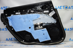 Door trim card rear right Ford Fusion mk5 17-20 black with black insert cloth, armrest leather, molding gray structure, scratches