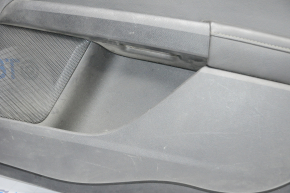 Door trim card rear right Ford Fusion mk5 13-16 black with black insert leather, armrest leather, molding under wood gloss, tears, scratches, pokes