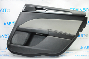 Door trim card rear right Ford Fusion mk5 13-16 black with gray insert cloth, armrest leather, molding gray gloss, scratches, pokes, for dry cleaning