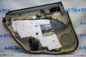 Door trim card rear right Ford Fusion mk5 13-16 beige with beige insert cloth, armrest leather, molding gray structure, tears, creases, for dry cleaning