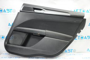 Door trim card rear right Ford Fusion mk5 13-16 black with black insert cloth, armrest leather, molding gray gloss, scratches