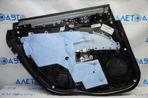 Door trim card rear right Ford Fusion mk5 13-16 black with black insert cloth, armrest leather, molding gray gloss, scratches