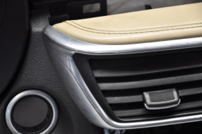 Dashboard front panel without AIRBAG Infiniti QX30 17-19 black, with overlays leather beige