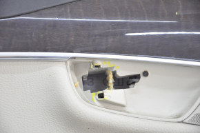 Door trim card rear left Volvo XC90 16-22 gray leather, handle mount broken, punctures, pressed, scratches, for dry cleaning