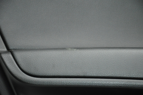 Door trim card rear left Audi Q7 4L 10-15 black with black insert leather, rubber armrest, molding under wood gloss, BOSE, with curtain and backlight, scratches
