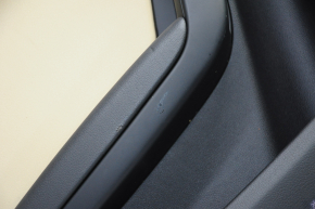 Door trim card rear left Audi A4 B8 13-16 rest black with beige insert leather, rubber armrest, molding under wood gloss, sedan, without curtain, scuffs, scratches, paint