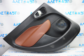 Door trim card rear left Fiat 500L 14- black with brown insert leather, peeled leather, scratches