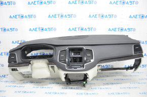 Torpedo front panel without AIRBAG Volvo XC90 16-22 for projection gray + black, lower part for re-stitching