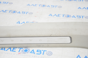 Door sill trim front right inner Volvo XC90 16-23 with backlight, gray, scratches