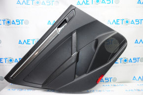 Door trim card rear left VW Passat b8 16-19 USA black with black insert leather, armrest leather, molding under wood gloss