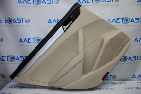 Door trim card rear left VW Passat b7 12-15 USA beige with beige insert leather, armrest leather, molding gray scratch gloss, break crepe, scratches