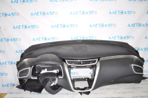 Torpedo front panel without AIRBAG Nissan Murano z52 15-18 black dented, bent glove compartment strip