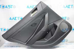 Door trim card rear left VW Jetta 19-24 black with black insert plastic, armrest leather, scratches