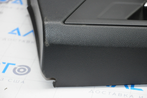 Door trim card rear left VW Jetta 19-24 black with black insert plastic, armrest leather, scratches