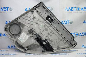 Door trim card rear left VW Jetta 19-24 gray with gray insert plastic, armrest leather, scratches, bumps