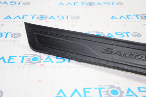 Door sill trim front left outer Hyundai Santa FE Sport 13-18 black, rubbed