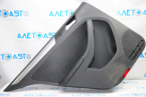 Door trim card rear left VW Jetta 11-18 USA black with black insert leather, armrest leather, molding gray gloss type 2, scratches