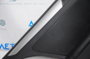 Door trim card rear left VW Jetta 11-18 USA black with black insert leather, armrest leather, molding gray gloss type 2, scratches