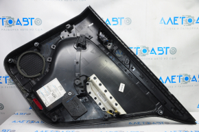 Door trim card rear left VW Jetta 11-18 USA black with black insert plastic, armrest leather, molding gray gloss type 1
