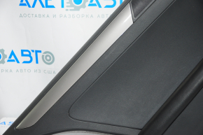 Door trim card rear left VW Jetta 11-18 USA black with black insert plastic, armrest leather, molding gray gloss type 1
