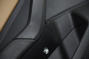 Door trim card rear left VW Jetta 19-21 black with beige insert plastic, armrest leather, scratches