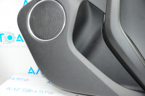 Door trim card rear right Audi Q5 8R 09-12 black rubber, rubber armrest, molding under wood gloss, Premium Plus, Bang and Olufsen, scratches, bump