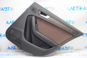 Door trim card rear right Audi A4 B8 13-16 rest black with brown insert leather, rubber armrest, molding under the tree structure, sedan, without curtain, butts