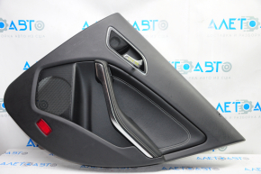 Door trim card rear right Mercedes CLA 14-19 black with black insert leather, armrest leather, tears