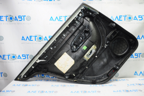 Door trim card rear right VW CC 08-17 black with black insert leather, armrest leather, molding gray scratch gloss, scratches