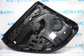 Door trim card rear right Fiat 500L 14- black with brown insert leather, peeled leather, scratches
