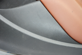 Door trim card rear right Fiat 500L 14- black with brown insert leather, peeled leather, scratches