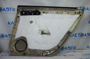 Door trim card rear left VW Passat b8 16-19 USA beige with beige insert leather, armrest leather, molding under wood gloss