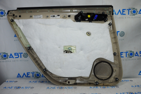 Door trim card rear right VW Passat b8 16-19 USA beige with beige insert leather, armrest leather, molding under wood gloss
