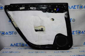 Door trim card rear right VW Passat b8 16-19 USA black with black insert leather, armrest leather, molding black scratch gloss, without overlay, without reflector, scratches, bumps
