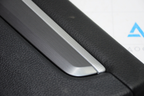 Door trim card rear right VW Passat b8 16-19 USA black with black insert leather, armrest leather, molding black scratch gloss, without overlay, without reflector, scratches, bumps