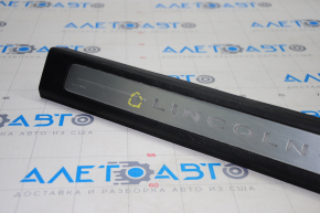 Door sill trim front left Lincoln MKZ 13-14 chrome with backlight black, bump, scratches
