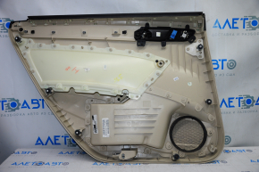 Door trim card rear right VW Passat b7 12-15 USA beige with beige insert leather, armrest leather, molding gray scratch gloss, tears, scratches