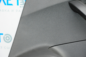 Door trim card rear right VW Passat b7 12-15 USA black with black insert plastic, armrest leather, molding gray gloss, break crepe, scratches, tear