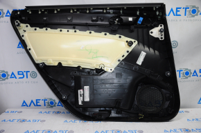 Door trim card rear right VW Passat b7 12-15 USA black with black insert leather, armrest leather, molding gray gloss, broken crepe