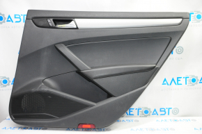 Door trim card rear right VW Passat b7 12-15 USA black with black insert leather, armrest leather, molding gray gloss, scratches