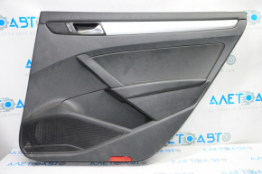 Door trim card rear right VW Passat b7 12-15 USA black with black insert leather, armrest leather, molding gray scratch gloss, break crepe, scratches
