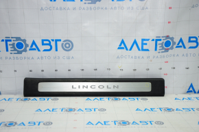 Door sill trim front left Lincoln MKC 15-19 black chrome with backlight, broken crepe, scratches, bump