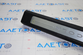 Door sill trim front left Lincoln MKC 15-19 black chrome with backlight, broken crepe, scratches, bump