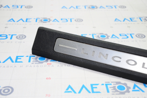 Door sill trim front left Lincoln MKX 16-18 black with chrome and backlight, scratches