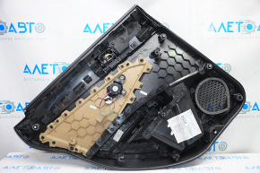 Door trim card rear right VW Jetta 19-21 black with beige insert plastic, armrest leather, scratches