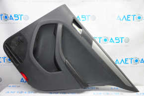 Door trim card rear right VW Jetta 11-18 USA black with black insert plastic, armrest leather, molding gray gloss type 1, scratches
